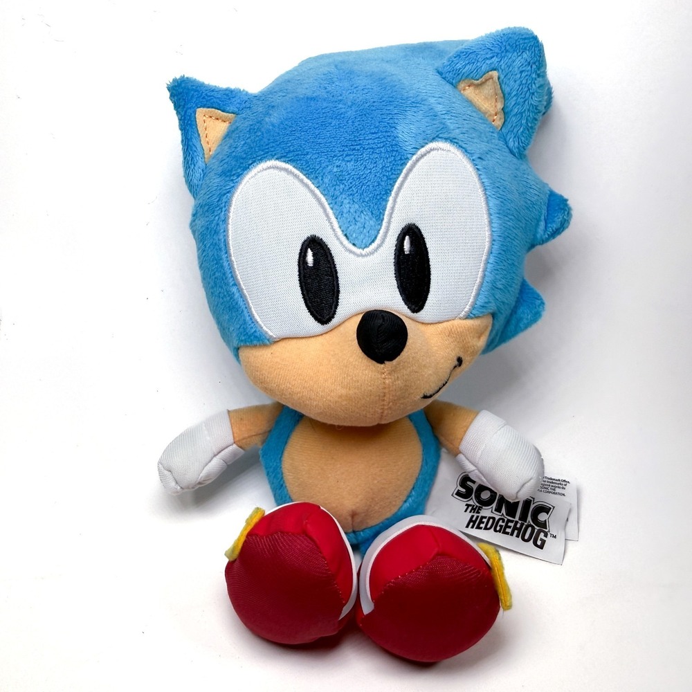 Sonic the Hedgehog Plush 9" Classic‎ Sonic 2024 Jakks Pacific SEGA Official Toy